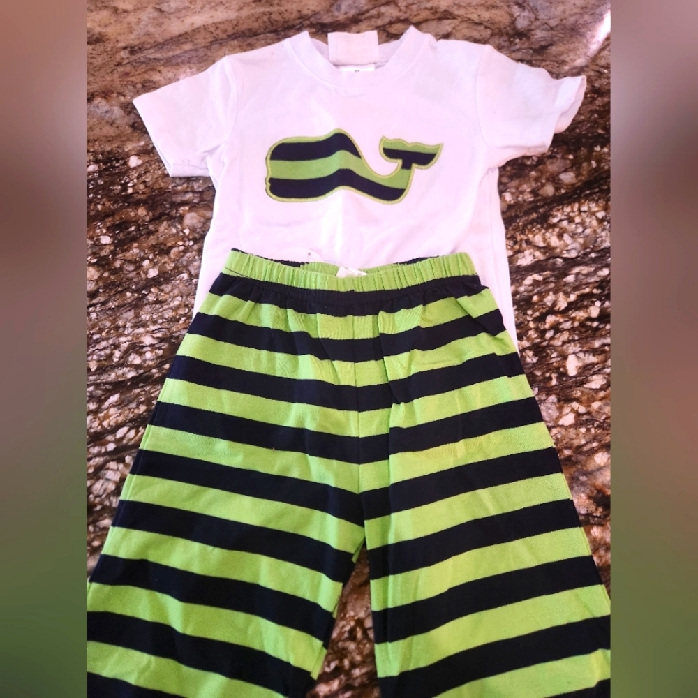 Vineyard Vines Kids Whale Tee and Striped Shorts Set